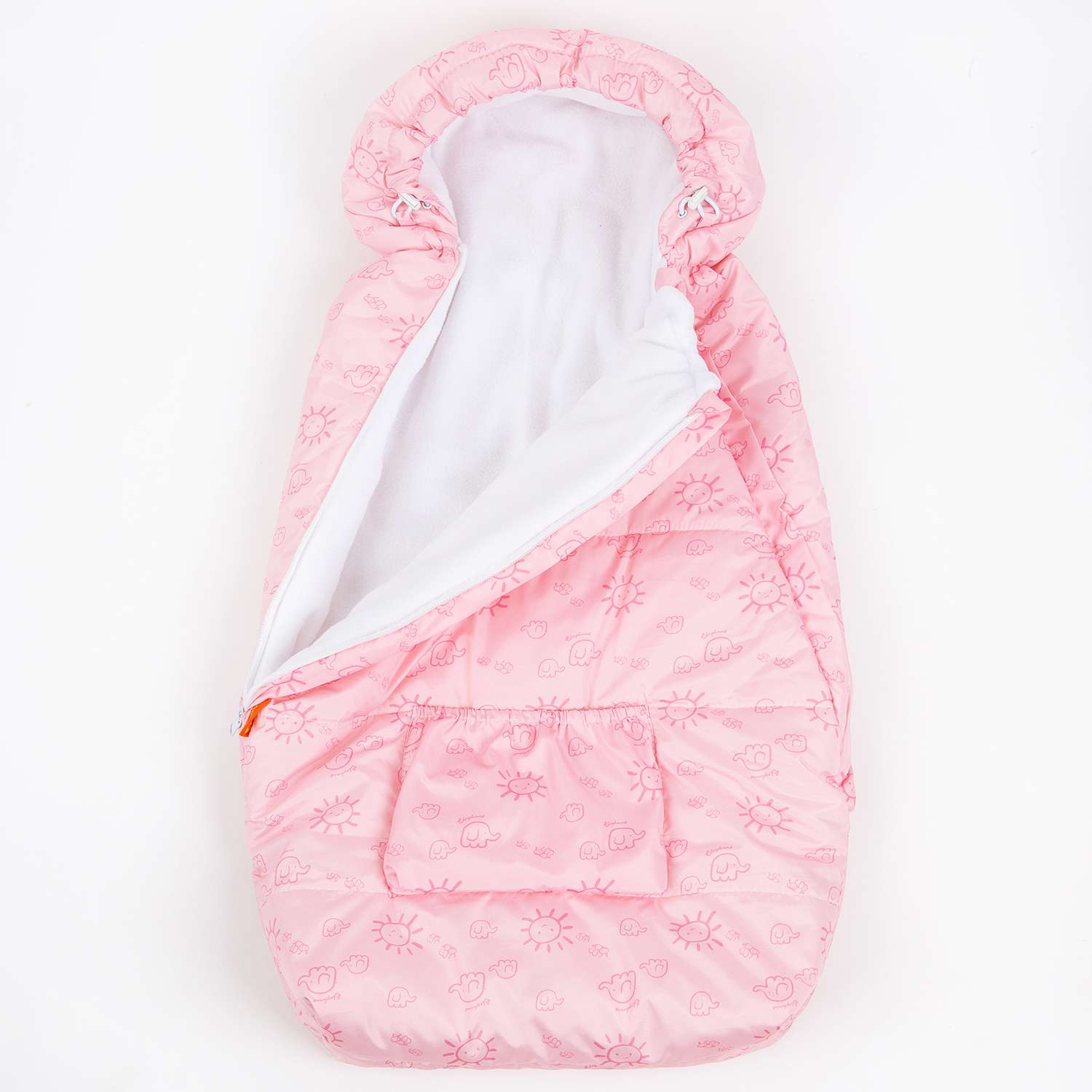 Конверт на выписку Чудо-Чадо для новорожденного теплый флисовый «Chicky» розовый/солнышки - фото 2