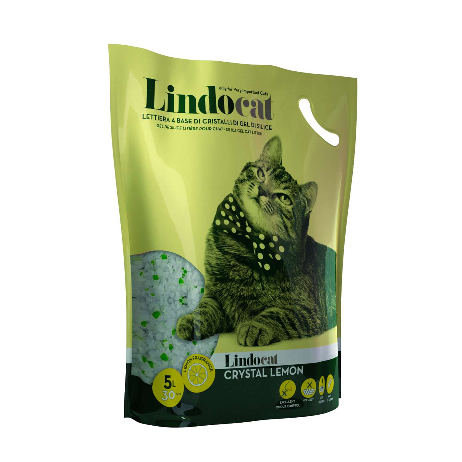 Наполнитель LindoCat Crystal Lemon 2.19кг впитывающий  - фото 1