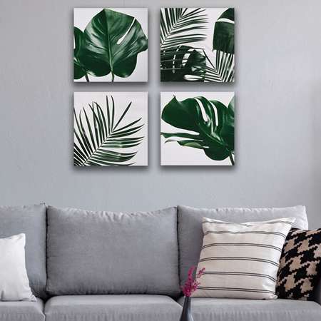 Комплект картин на холсте LOFTime Тропические растения 2 30*30