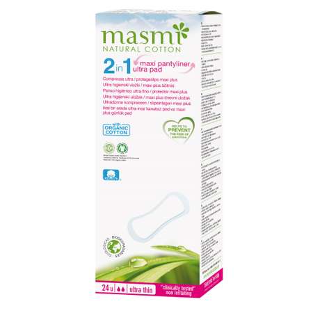 Прокладки Masmi 2 в 1 Soft Maxi Plus из хлопка на каждый день и для цикла 24шт