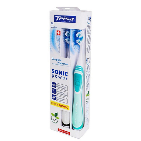 Зубная щетка TRISA Sonicpower akku 686085 Grey-Mint 2 шт