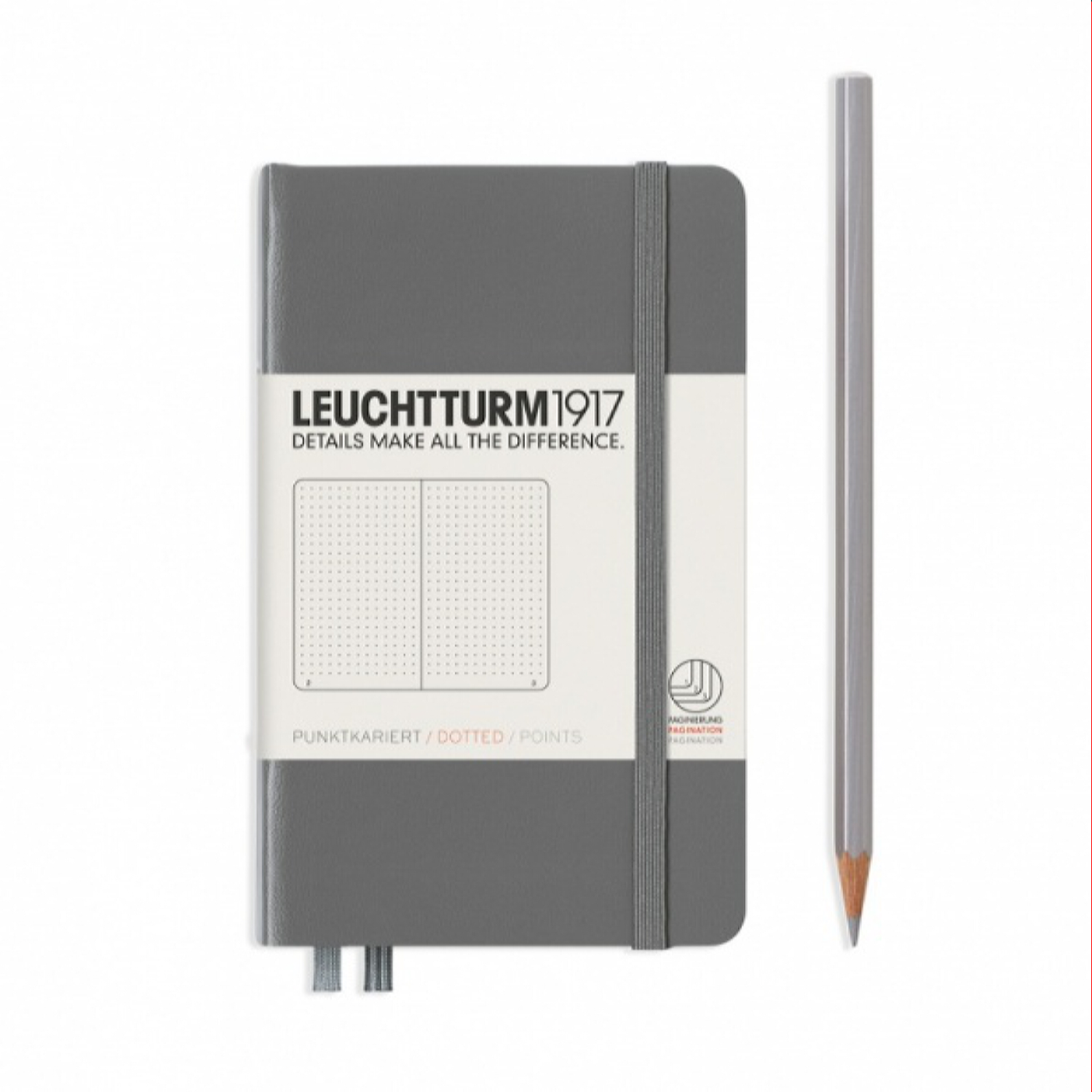 Блокнот Leuchtturm1917 Classic A6 80гм2 187 стр в точку твердая обложка цвет антрацитовый - фото 1