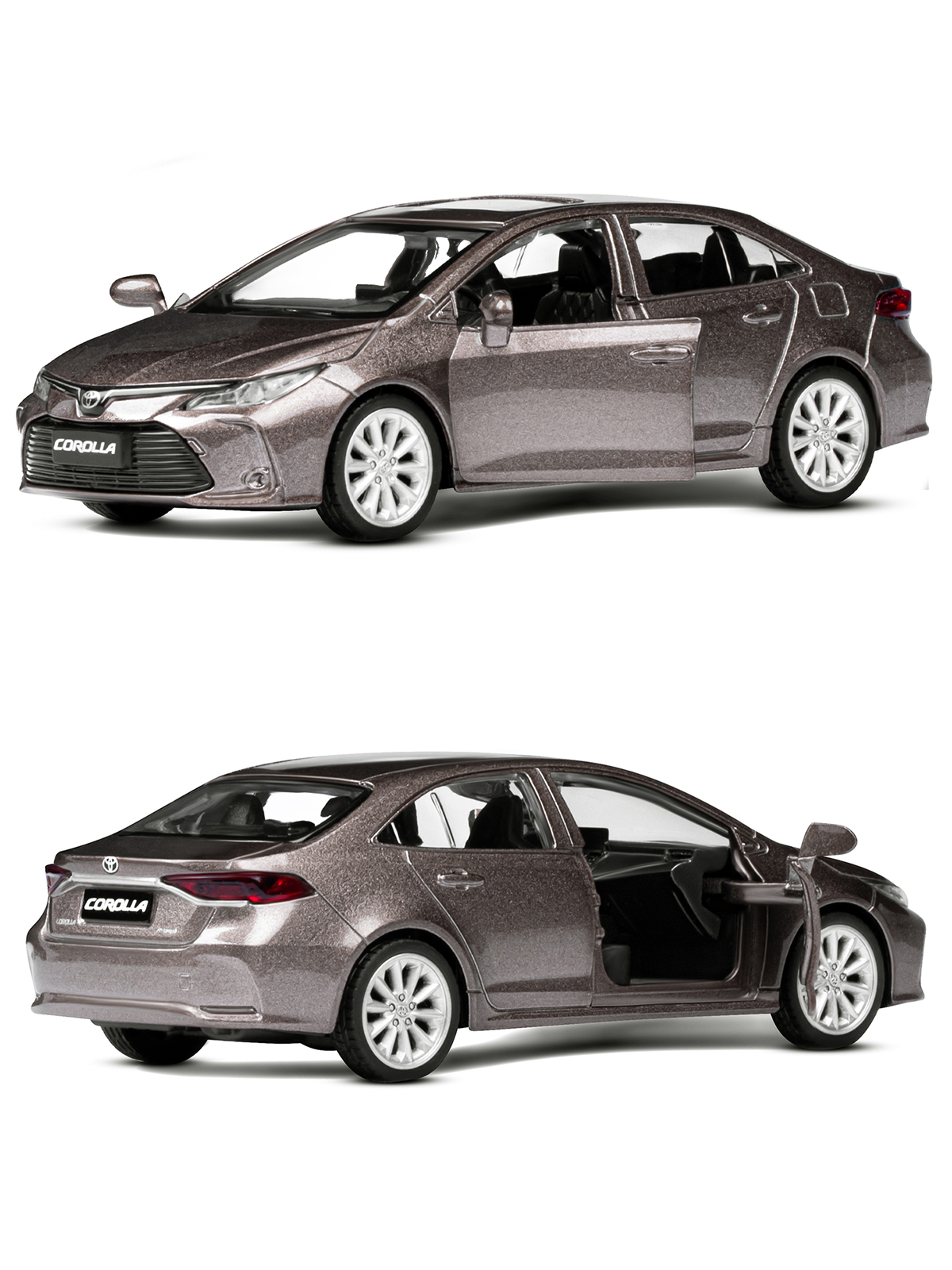 Автомобиль АВТОпанорама Toyota Corolla Hybrid 1:43 коричневый JB1251559 - фото 6