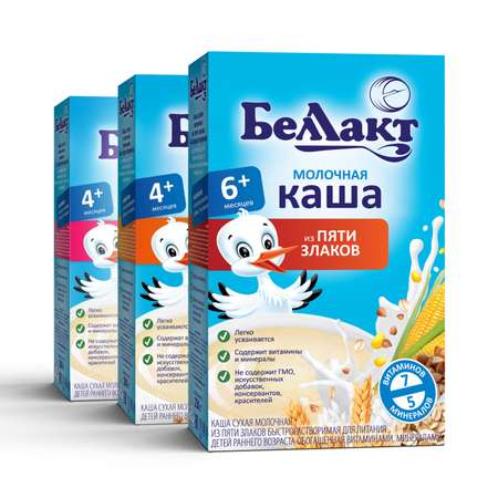 Набор молочных каш Беллакт быстрорастворимых трех видов 3 шт