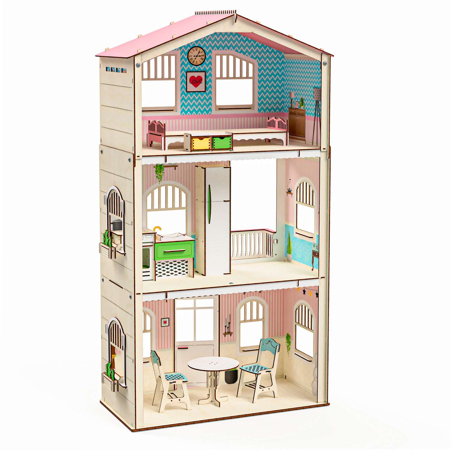 Кукольный домик с мебелью M-WOOD Симфония MW-3023_1 - фото 1