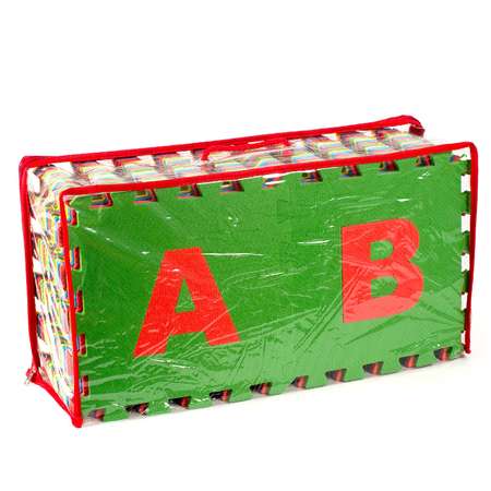 Развивающий детский коврик Eco cover игровой для ползания мягкий пол Русский Алфавит 25х25
