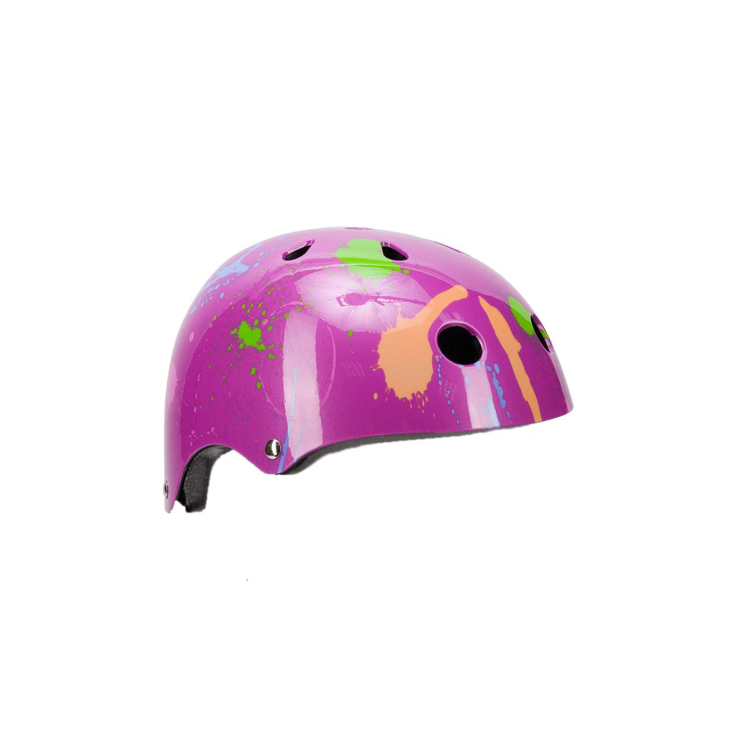 Шлем защитный SXRide YXHEM05 фиолетовый с рисунком граффити размер S 47-53 см - фото 1
