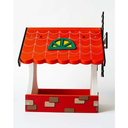 Кормушка Домик с мельницей WOODING design набор с красками