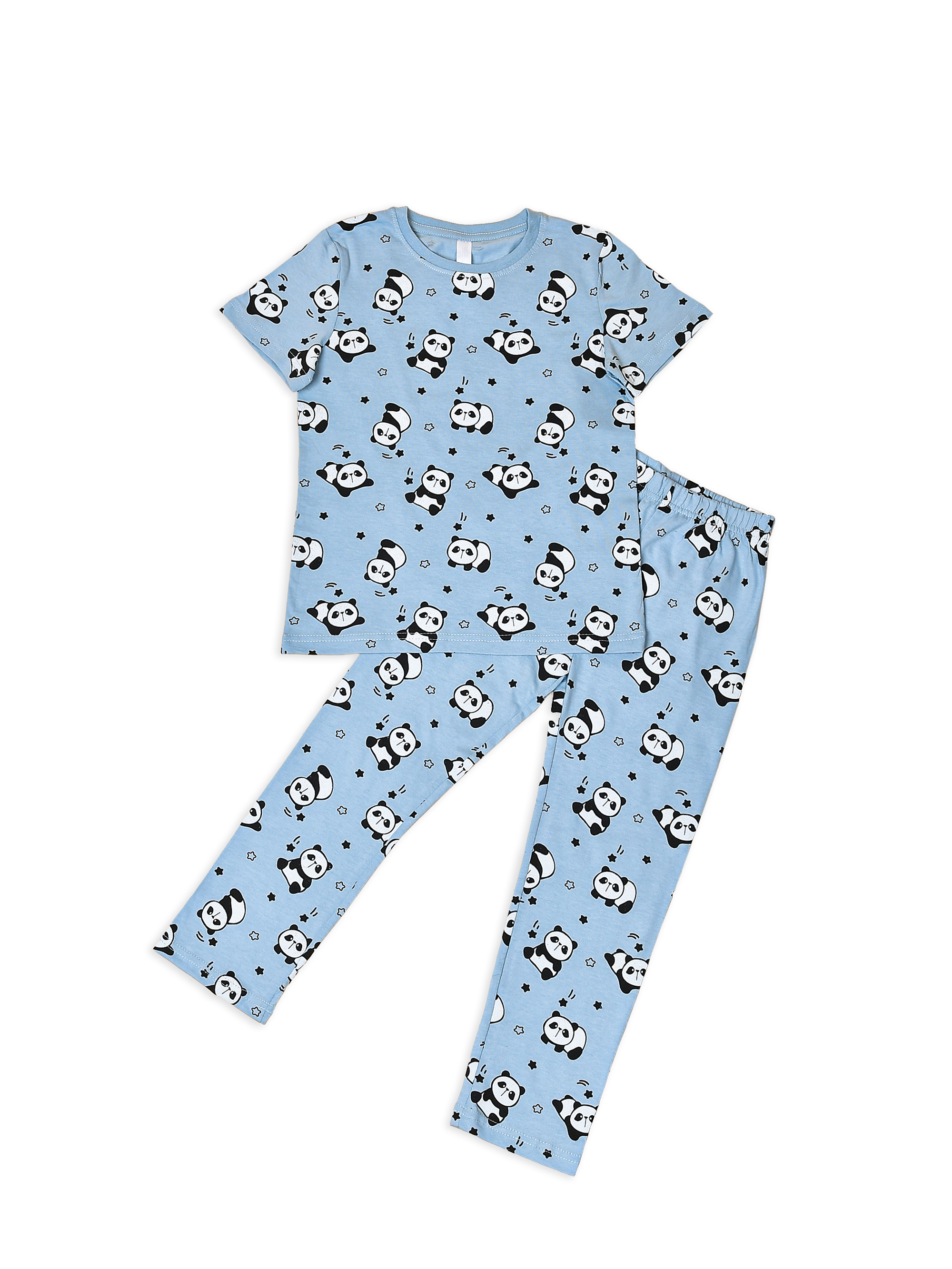 Пижама UZCOTTON UZ-Пиж-K-Basic-K/Панды-голубой - фото 1