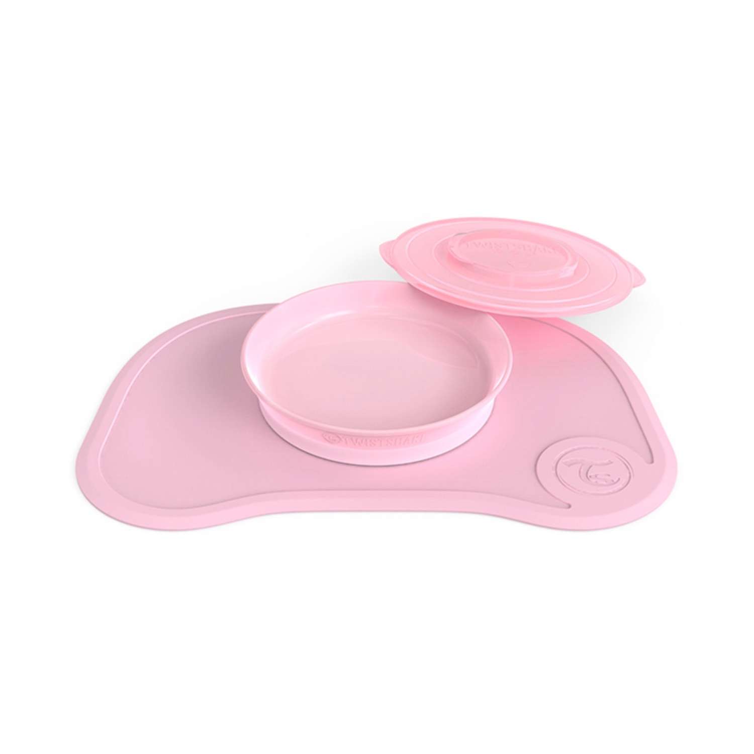 Коврик с тарелкой Twistshake Пастельный розовый - фото 1