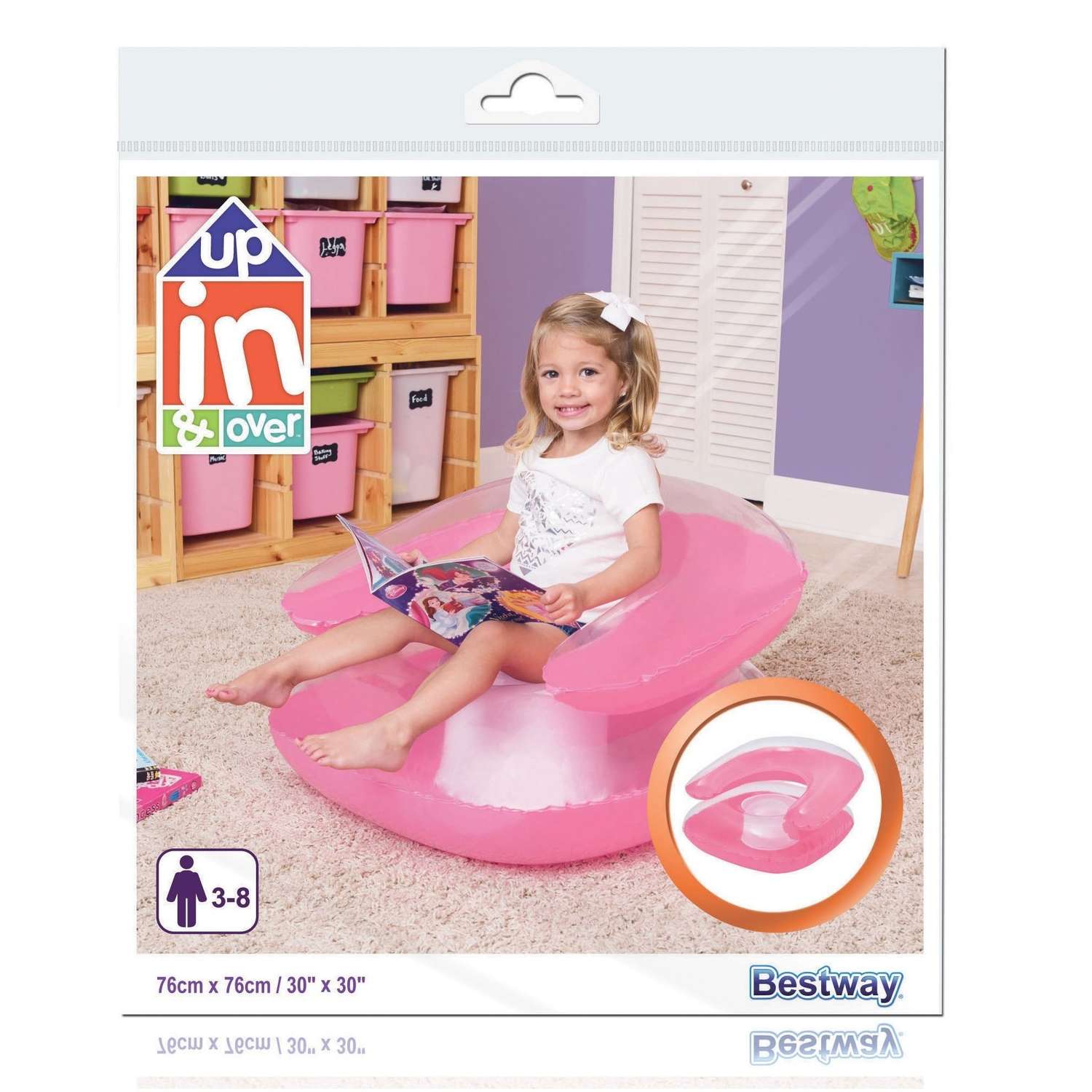 Кресло надувное Bestway Inflatables детское Розовое - фото 9