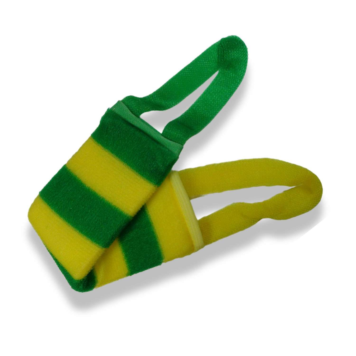 Мочалка удлиненная Мойдодыр массажая зелено-желтая - фото 2