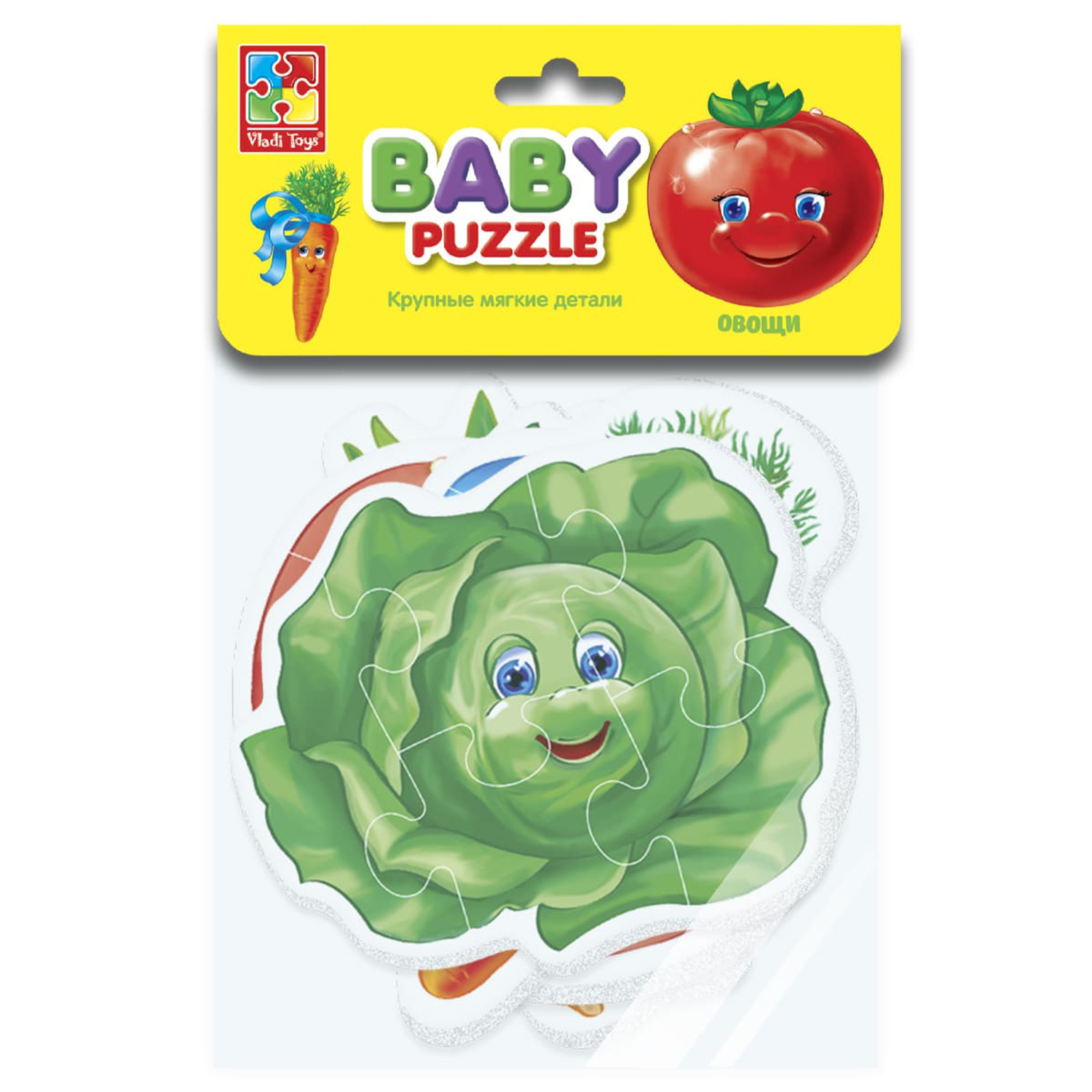 Пазл Vladi Toys мягкие Baby puzzle Овощи 4 картинки - фото 2