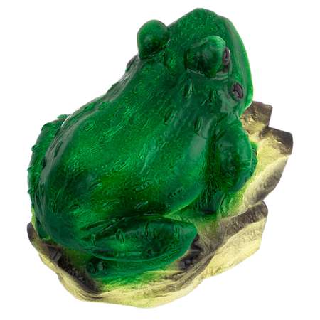 Фигурка садовая Elan Gallery 14х10.5х13 см Лягушка на камне. темно-зеленая