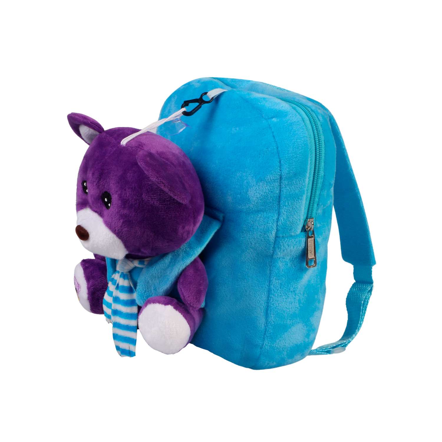 Рюкзак с игрушкой Little Mania голубой Мишка фиолетовый - фото 2