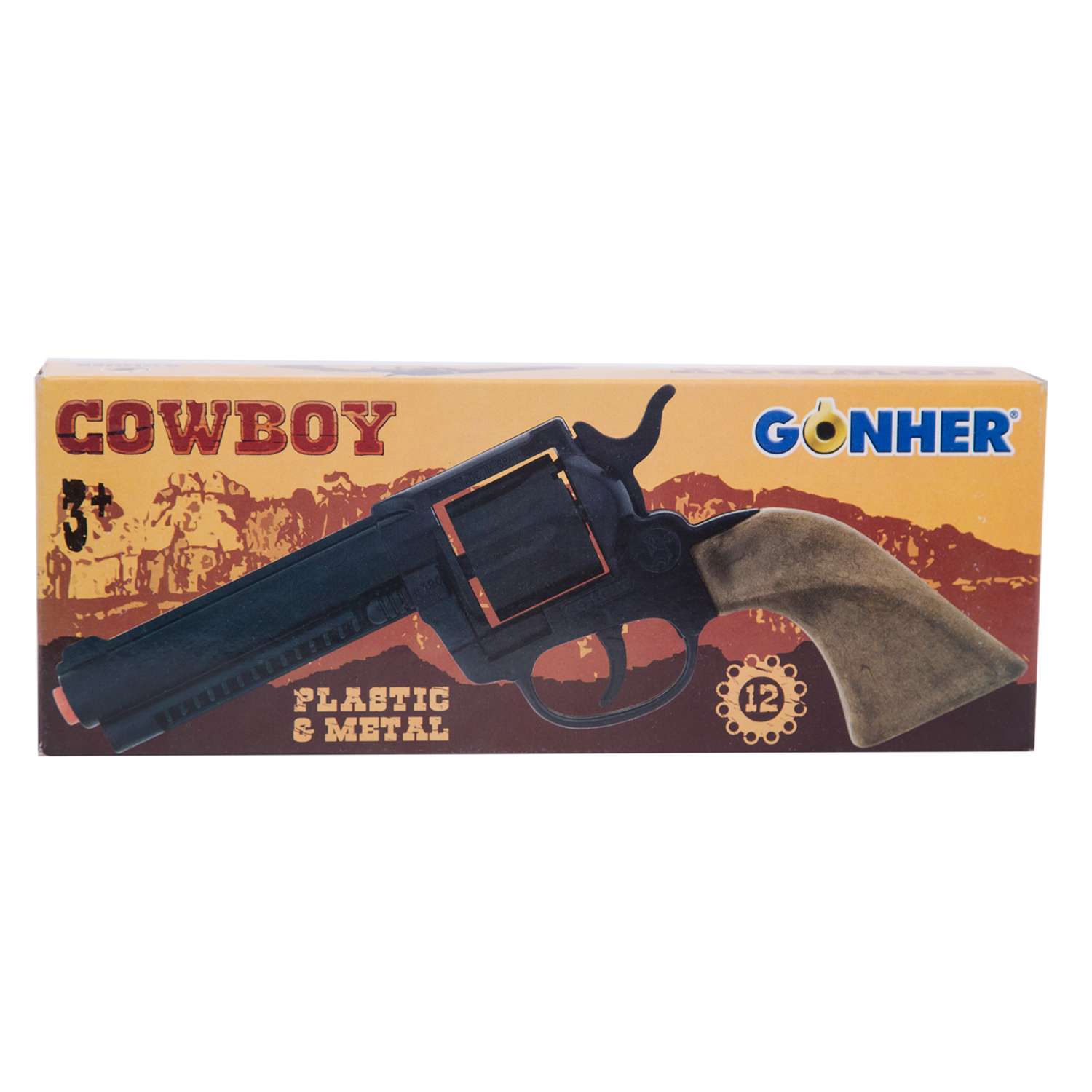 Револьвер ковбоя Gonher (пластамас.) черный 25 см - фото 3
