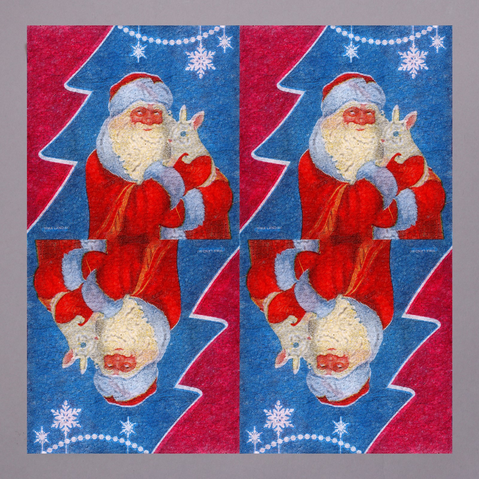 Салфетки бумажные Страна карнавалия однослойные «Дед Мороз» 24×24 см набор 100 штук - фото 3