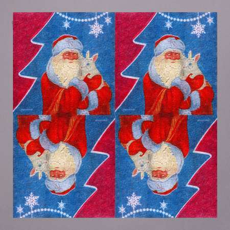 Салфетки бумажные Страна карнавалия однослойные «Дед Мороз» 24×24 см набор 100 штук