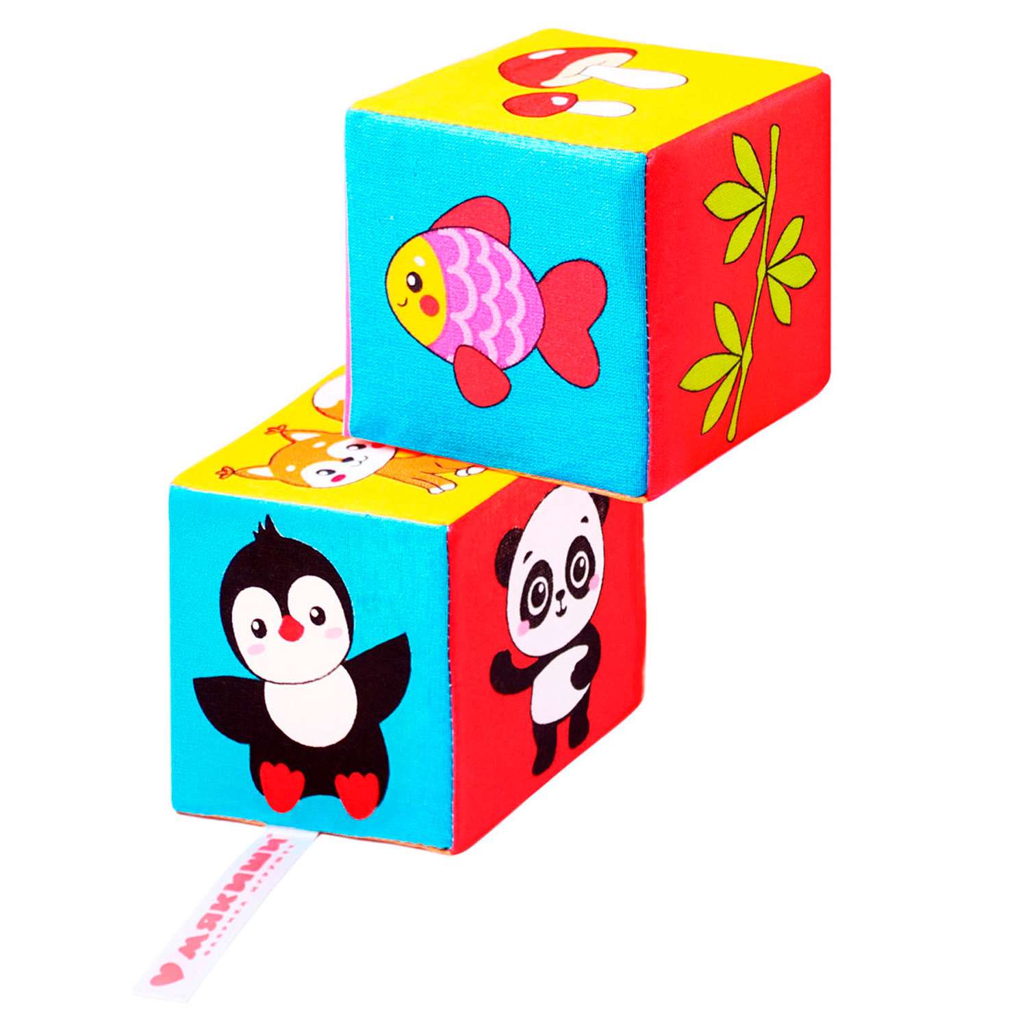 Кубики Мякиши Набор первые детские развивающие для малышей Кто что ест мягкие игрушки подарок детям - фото 1