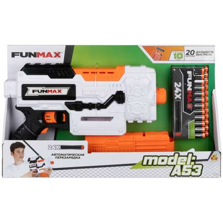 Бластер FunMax 1TOY A53 электрический обойма 12 выстрелов и 24 снаряда