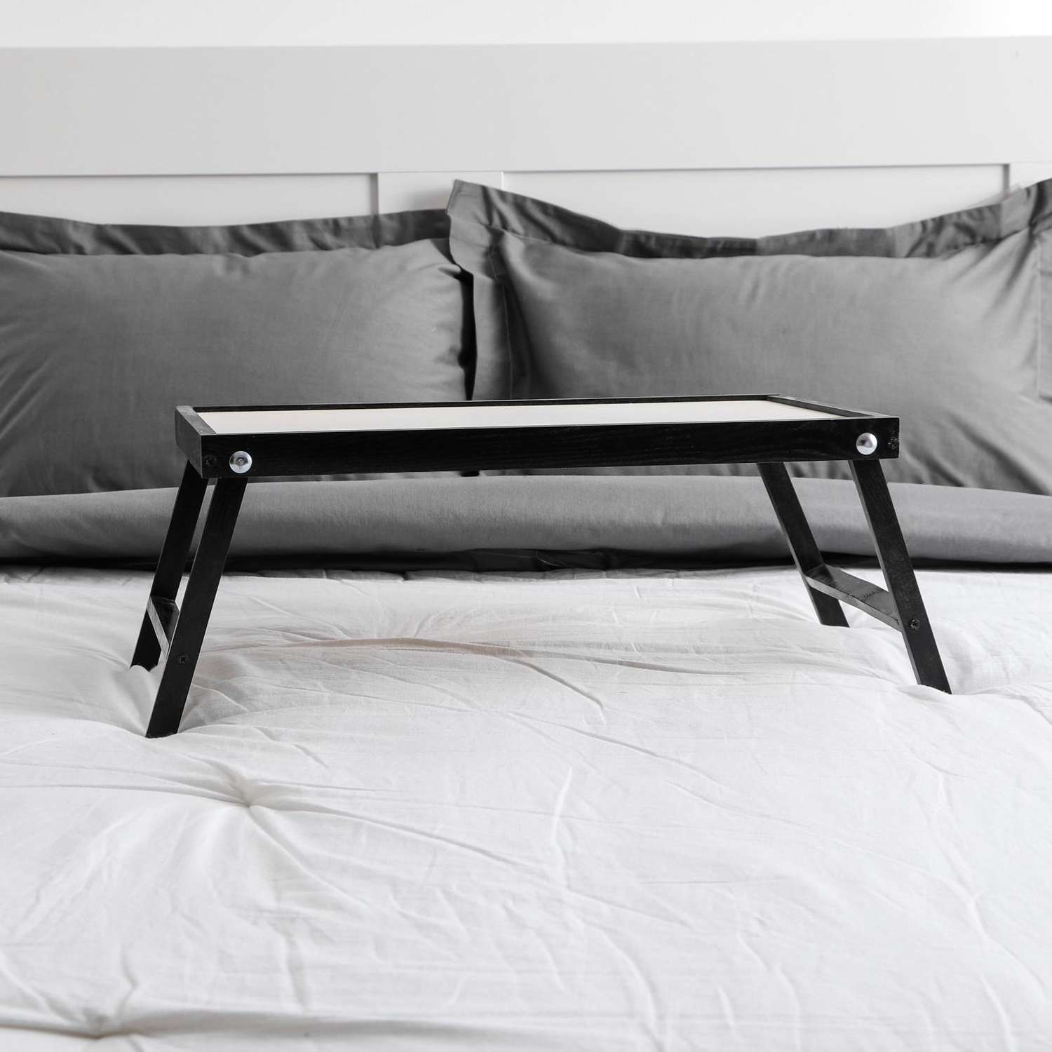 Столик для завтрака Sima-Land Ренессанс 50х30 см массив ясеня цвет черный - фото 1