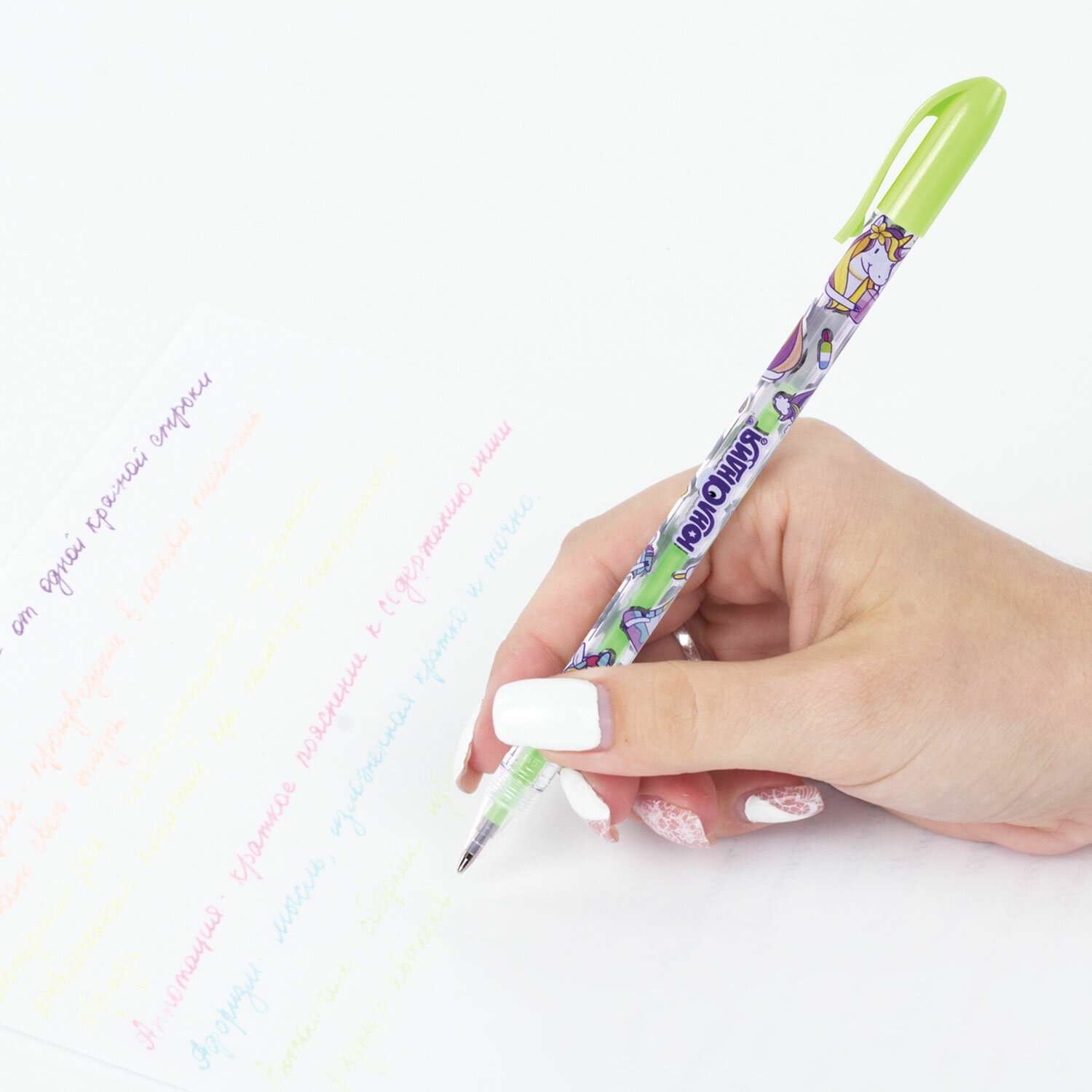 Ручки гелевые Юнландия цветные набор 6 штук для школы тонкие пастель - фото 2