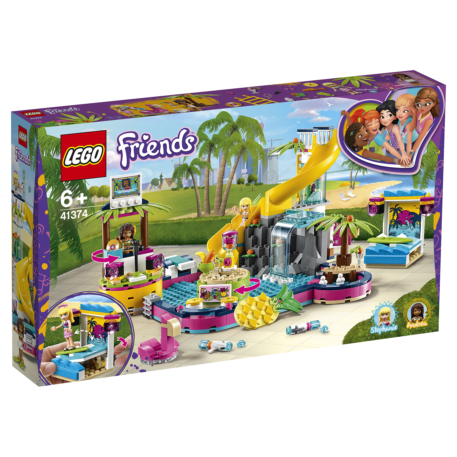 Конструктор LEGO Friends Вечеринка Андреа у бассейна 41374 купить по цене 9  ₽ в интернет-магазине Детский мир