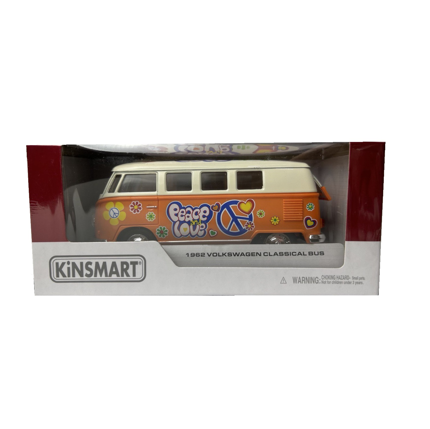 Автобус KINSMART Volkswagen Classical bus 1962 1:32 оранжевый КТ5377/2 - фото 5