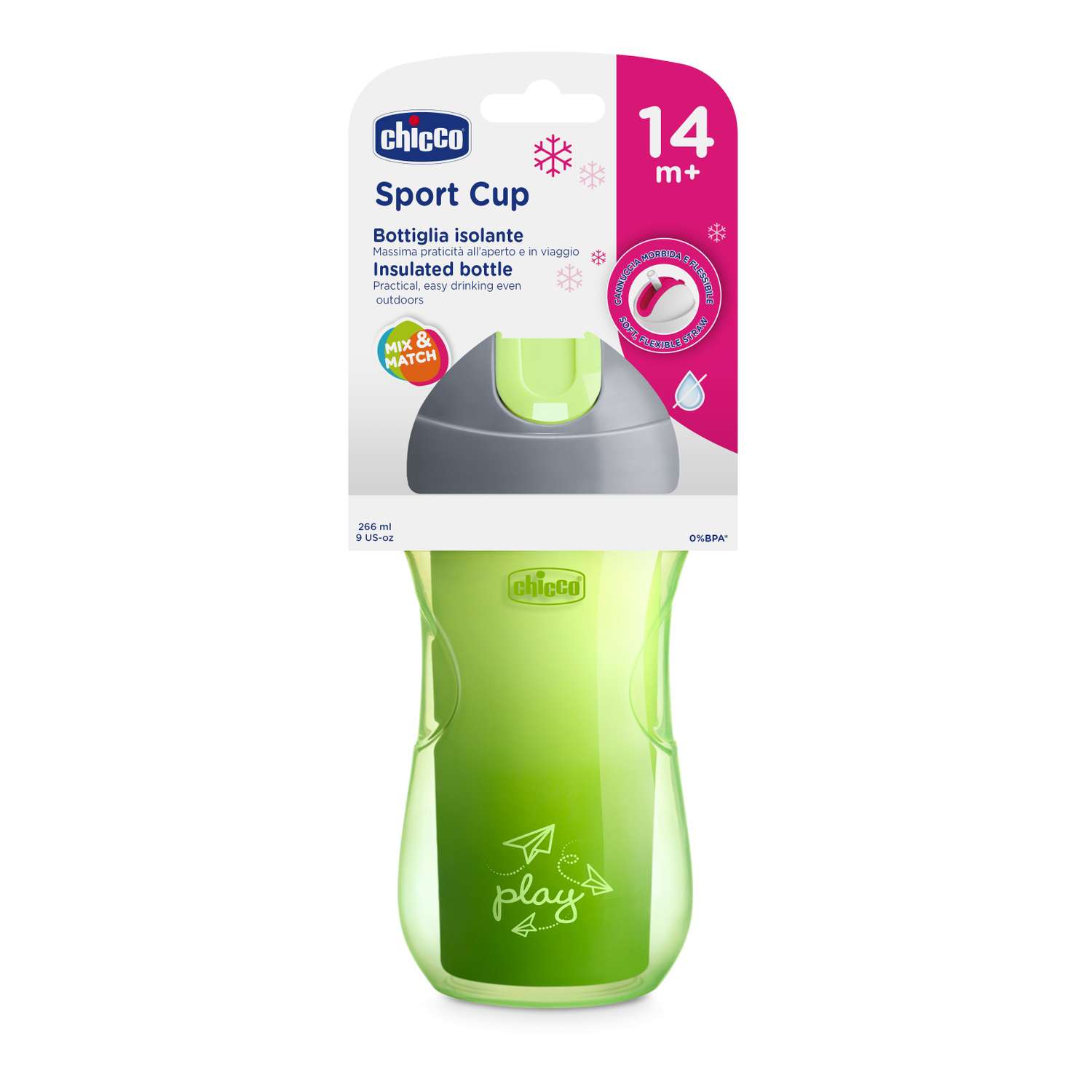 Поильник Chicco Sport Cup для детей от 14 месяцев зеленый - фото 5