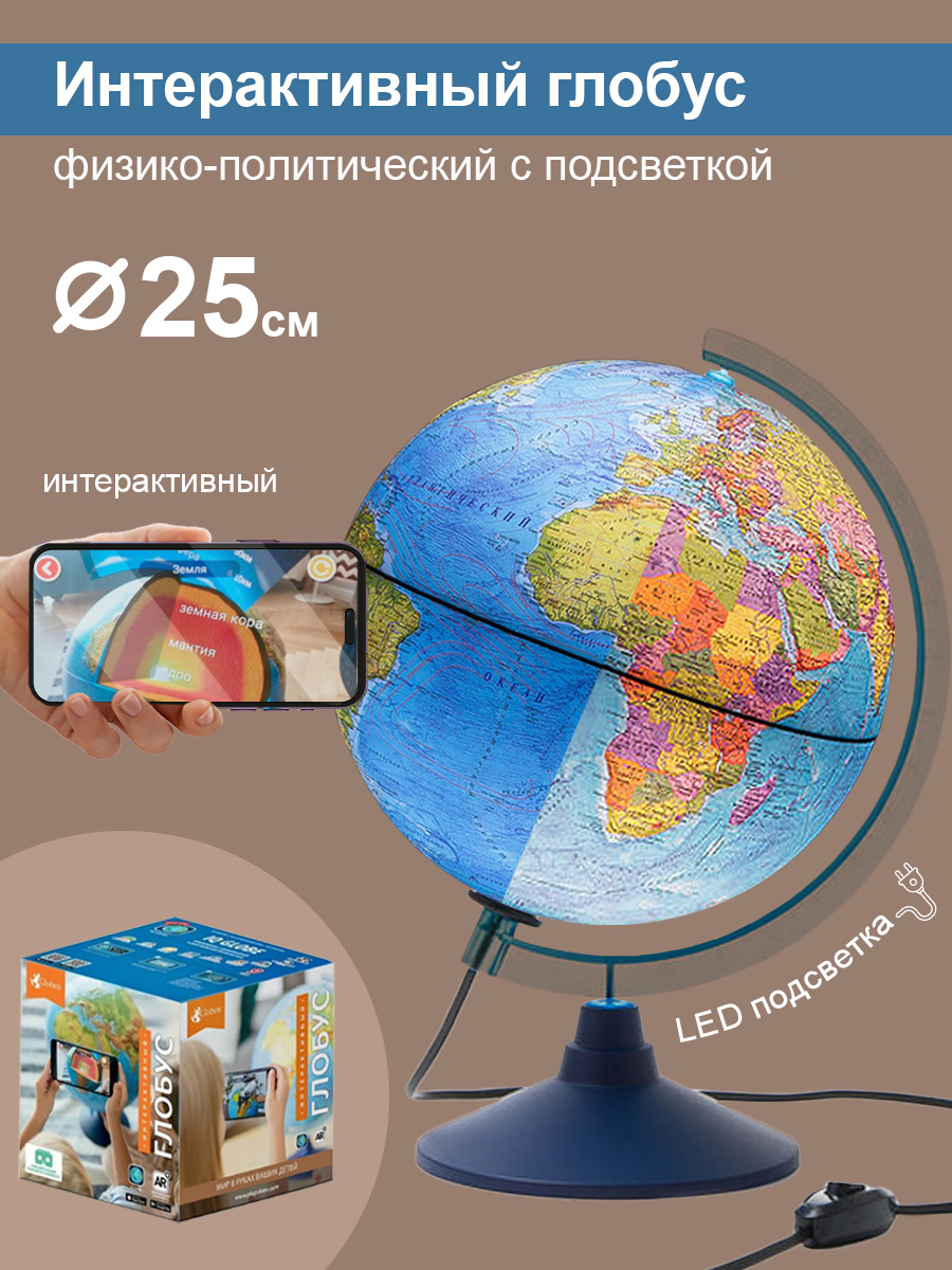 Набор первоклассника Отличник в папке 52 предмета + Интерактивный глобус Земли с Led-подсветкой 25 см - фото 8