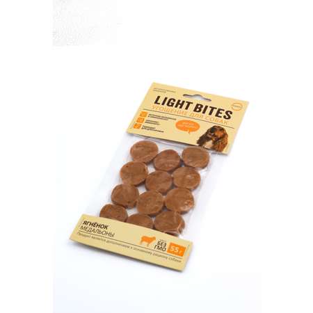 Лакомства для собак Light Bites 55г Медальоны из ягненка LB002 LIGHT BITES