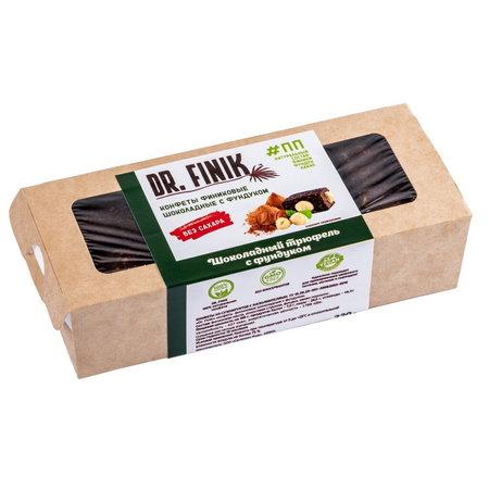 Полезные батончики из фиников Dr.Finik Шоколадный трюфель с фундуком 330 г без сахара 4 шт