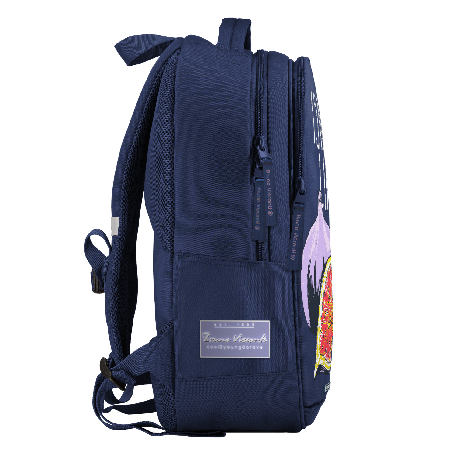 Рюкзак школьный Bruno Visconti синий с эргономичной спинкой JUICY LIFE. ИНЖИР - фото 3