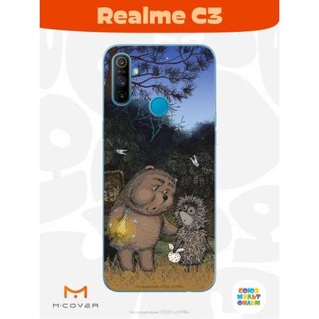 Силиконовый чехол Mcover для смартфона Realme C3 Союзмультфильм Ежик в тумане и медвежонок