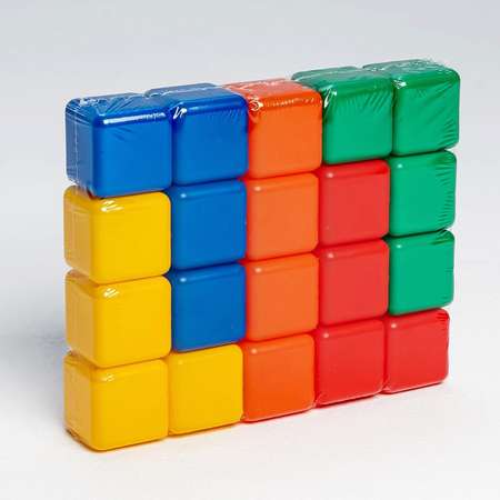Набор кубиков Крошка Я Цветные 20 шт. 4х4 см