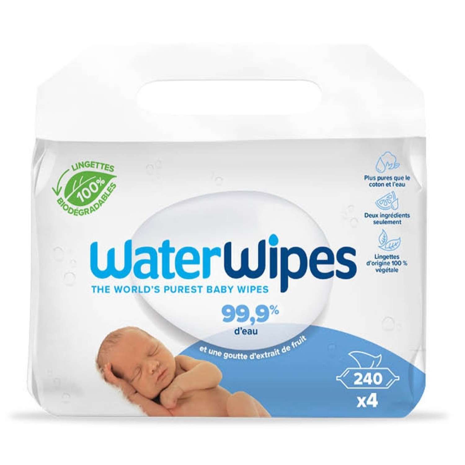 Влажные салфетки WaterWipes детские 4 упаковки по 60 шт - фото 1