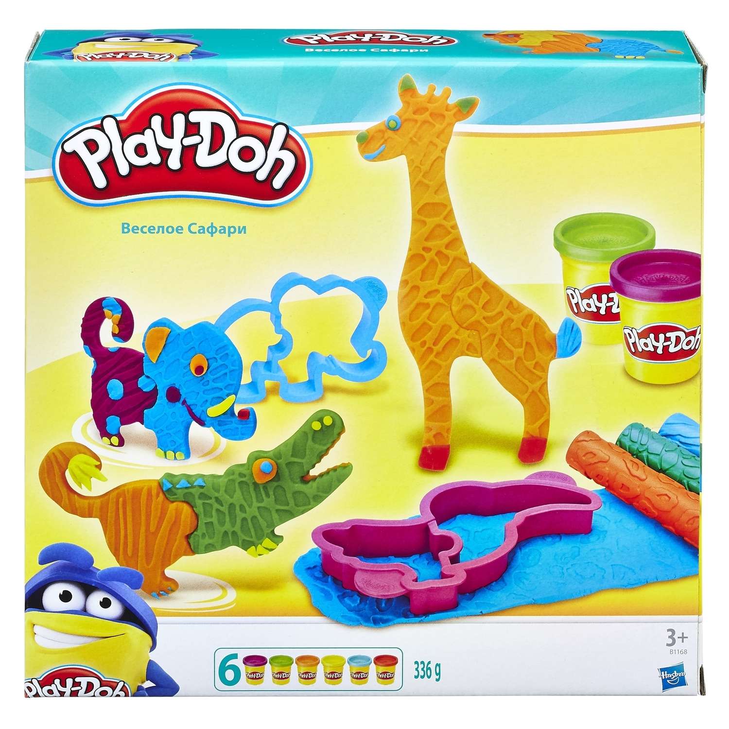 Набор пластилина Play-Doh Веселое сафари 6цветов B1168EU4 - фото 1