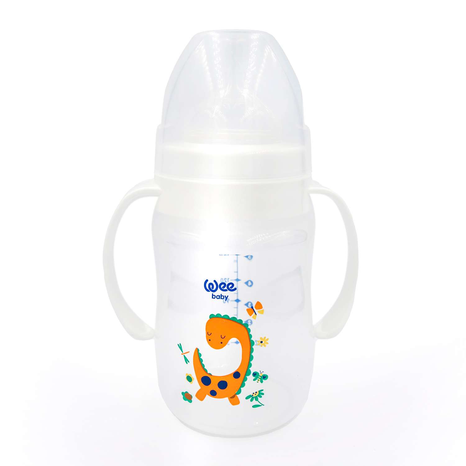 Бутылочка WeeBaby Classic Plus Динозаврик с широким горлышком с ручками 150мл 137 - фото 1