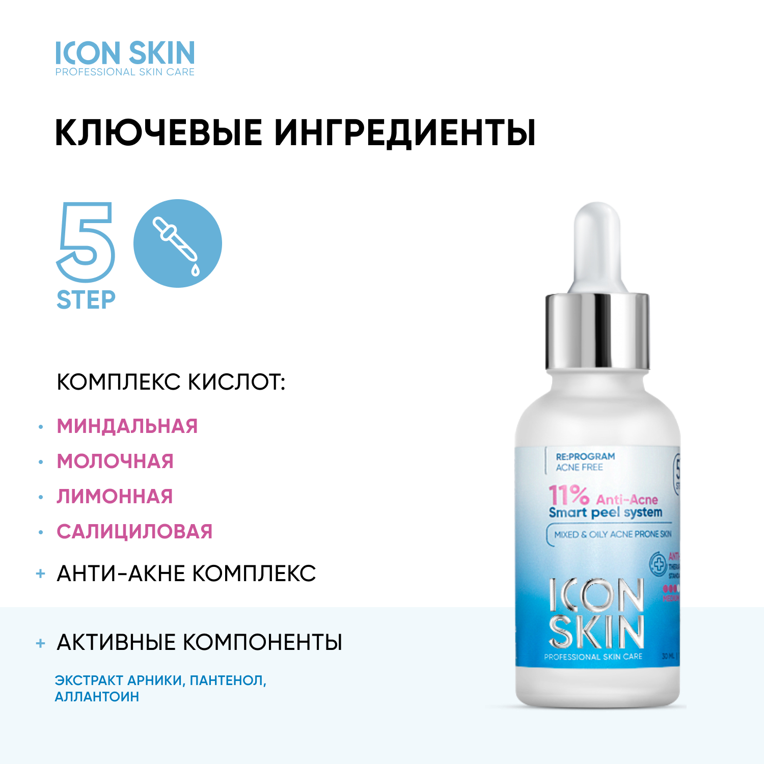 Пилинг ICON SKIN для проблемной кожи 11% 30 мл - фото 4