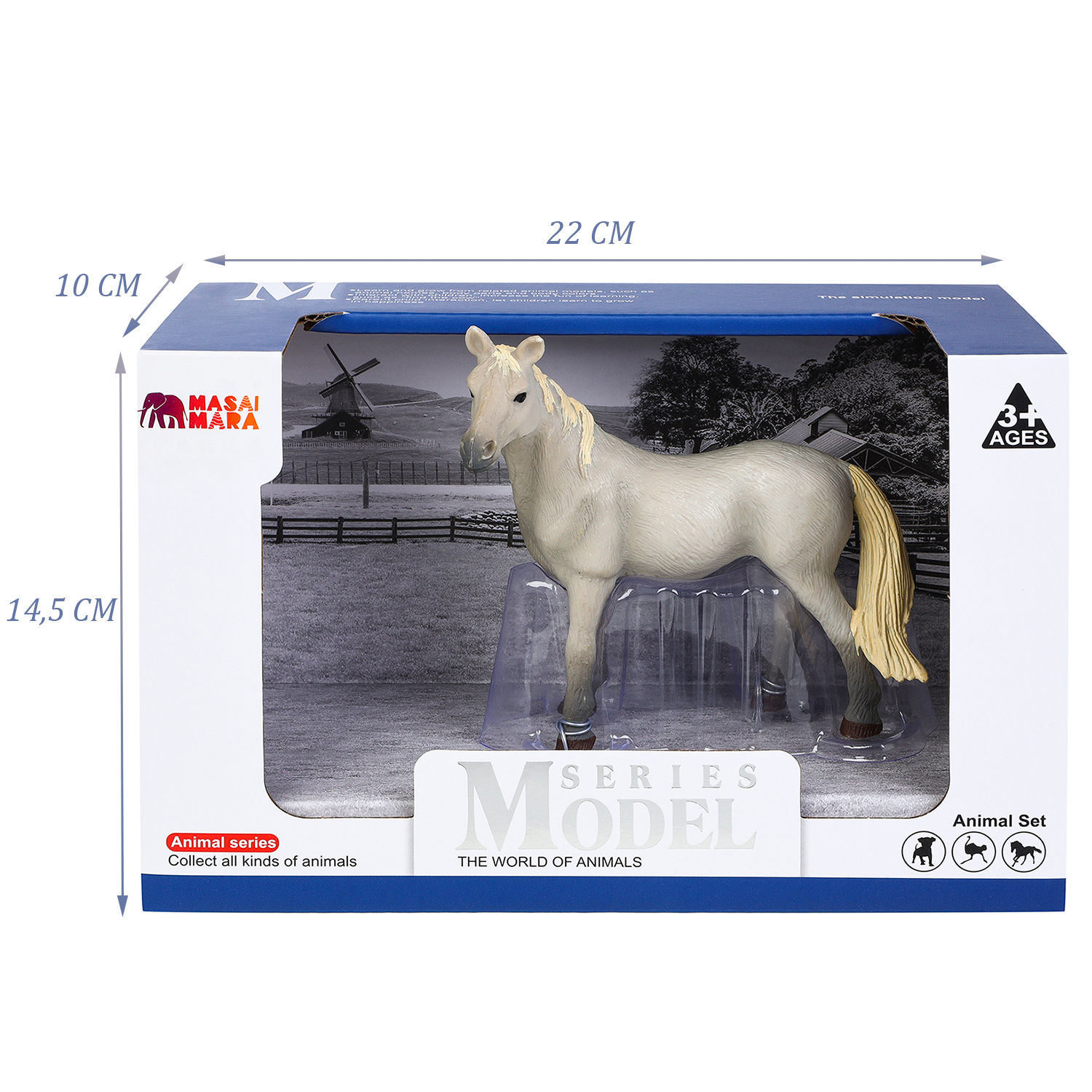 Игрушка фигурка Masai Mara Лошадь белая Мир лошадей MM214-336 - фото 3