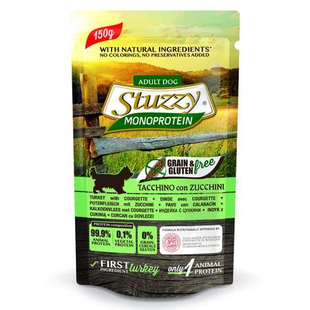 Корм для собак Stuzzy Monoprotein индейка с цуккини консервированный150г