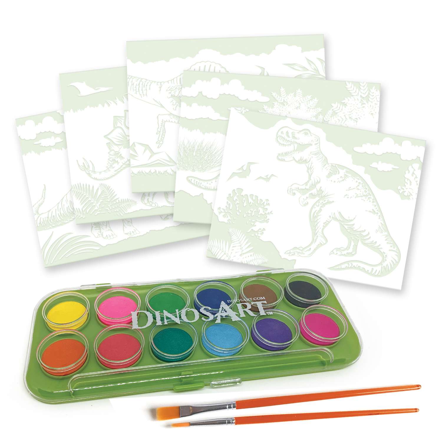 Набор для рисования DinosArt с палитрой и готовыми эскизами - фото 2