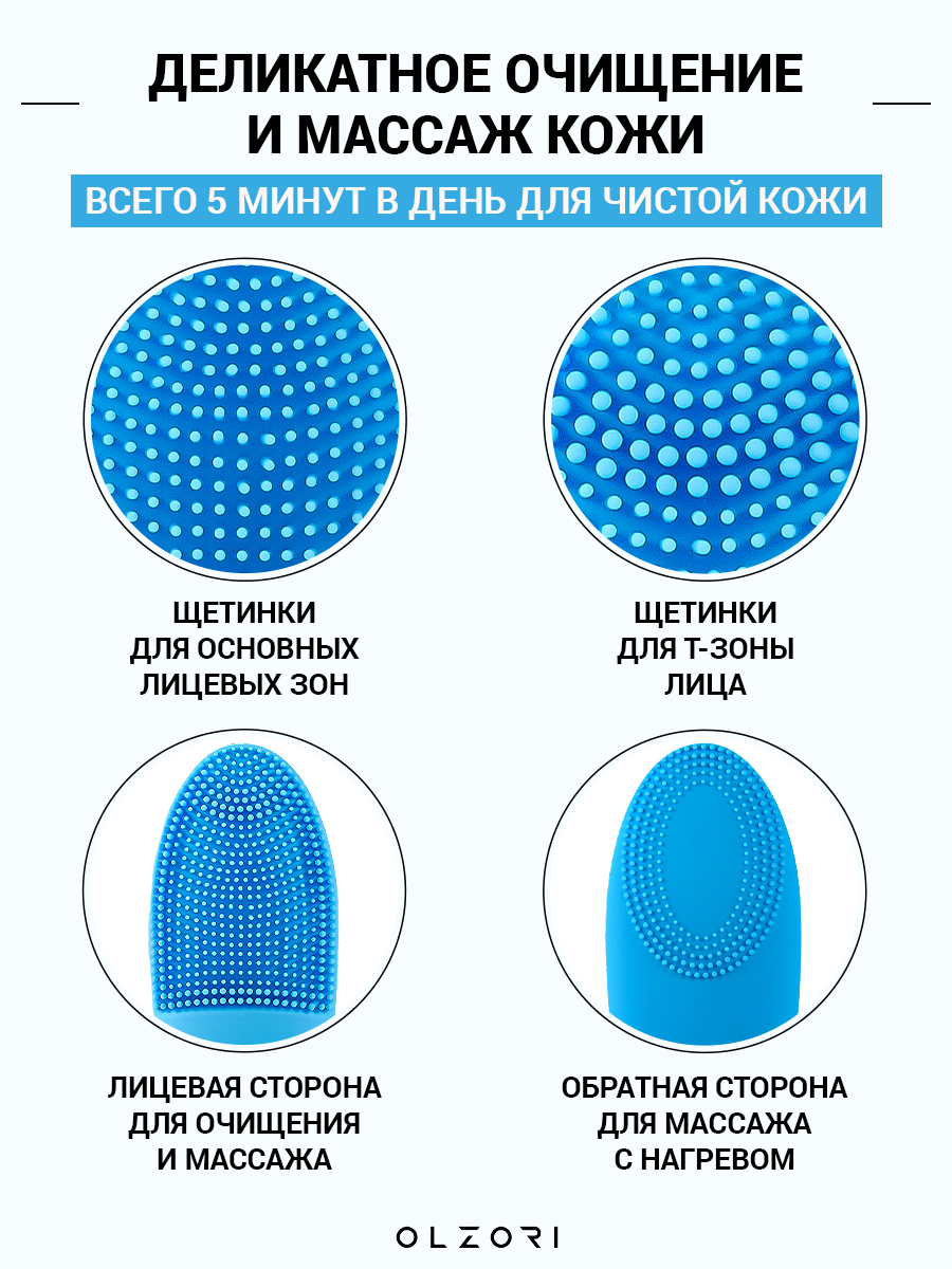 Щеточка для умывания OLZORI F-Clean Blue - фото 3