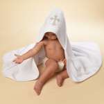Полотенце Patrino махровое крестильное с уголком для новорожденного