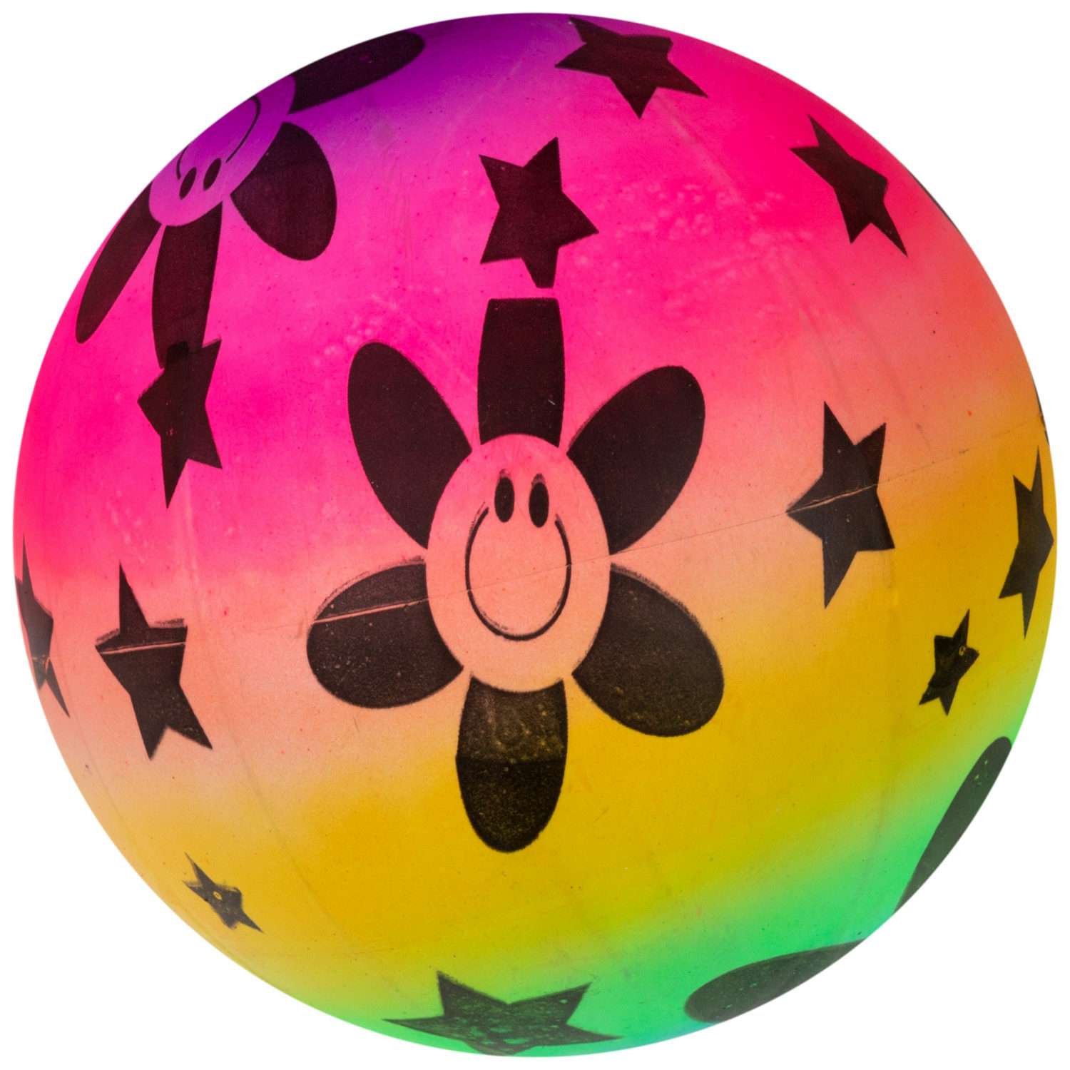 Мяч детский 23 см 1TOY Радужный микс резиновый надувной для ребенка игрушки для улицы 1 шт - фото 1