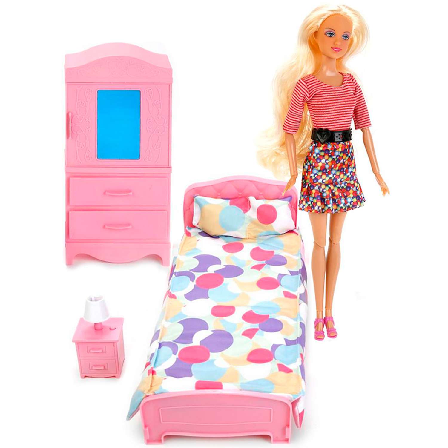 Набор с куклой Defa Lucy Уютная спальня 29 см розовый 8378//розовый - фото 2