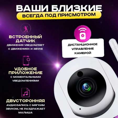 Видеоняня беспроводная IP камера WiFi CASTLELADY камера видеонаблюдения для дома и квартиры 1920х1080 камера 360 беспроводная.