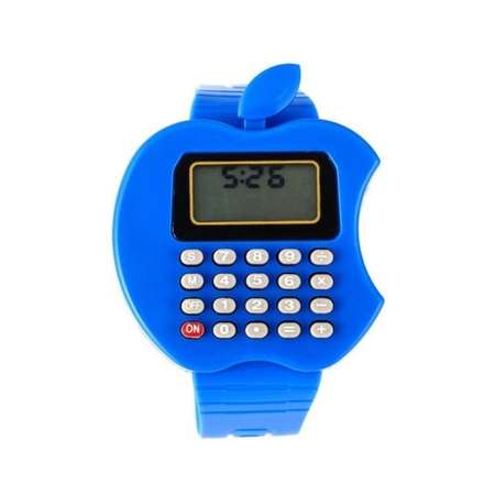 Часы-калькулятор Uniglodis детские Наручные. Яблоко синее