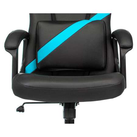 Кресло компьютерное Бюрократ Zombie DRIVER черный/голубой