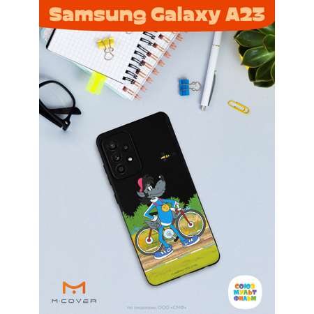 Силиконовый чехол Mcover для смартфона Samsung A23 Союзмультфильм Волк и велосипед